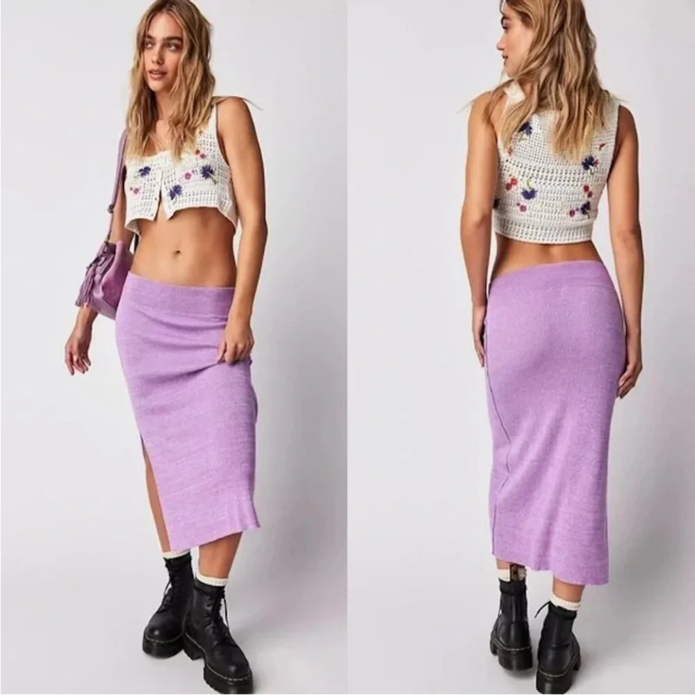 NWOT Free People Golden Hour Midi Skirt